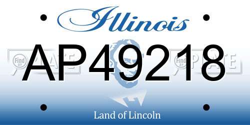 AP49218 Illinois License Plate