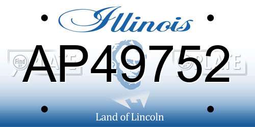 AP49752 Illinois License Plate