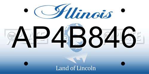 AP4B846 Illinois License Plate
