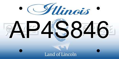 AP4S846 Illinois License Plate