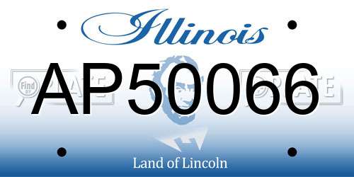 AP50066 Illinois License Plate