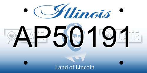 AP50191 Illinois License Plate