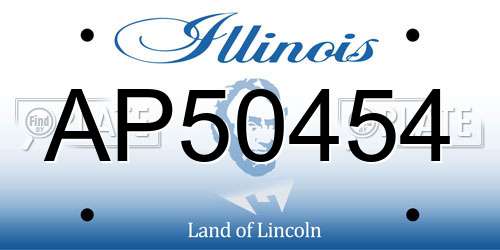 AP50454 Illinois License Plate
