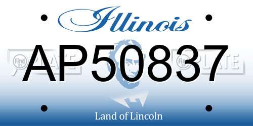 AP50837 Illinois License Plate
