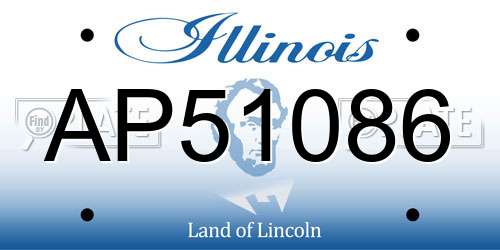 AP51086 Illinois License Plate
