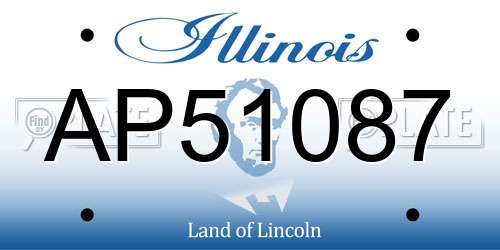 AP51087 Illinois License Plate