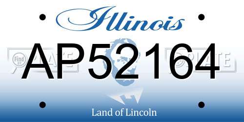 AP52164 Illinois License Plate