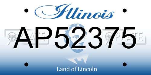AP52375 Illinois License Plate