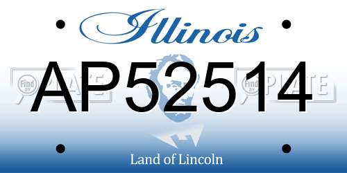 AP52514 Illinois License Plate