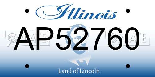 AP52760 Illinois License Plate