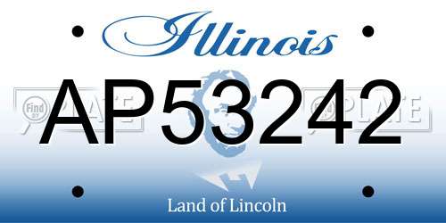 AP53242 Illinois License Plate