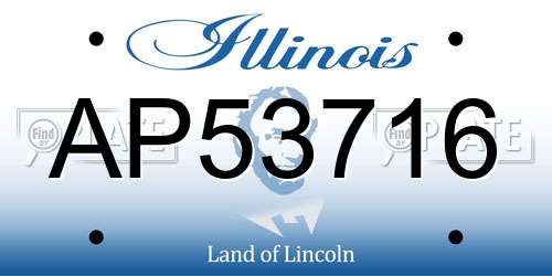 AP53716 Illinois License Plate