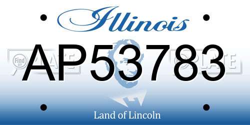 AP53783 Illinois License Plate