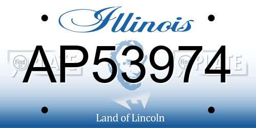 AP53974 Illinois License Plate