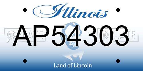 AP54303 Illinois License Plate