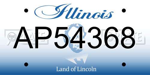 AP54368 Illinois License Plate