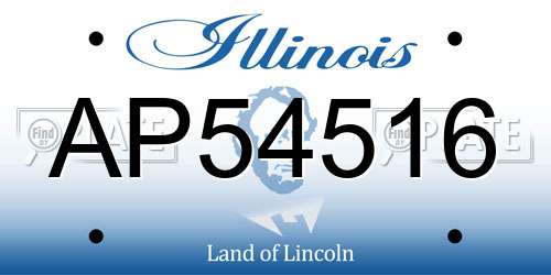 AP54516 Illinois License Plate