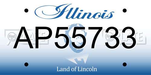 AP55733 Illinois License Plate