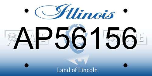 AP56156 Illinois License Plate