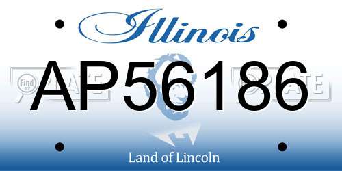 AP56186 Illinois License Plate