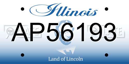 AP56193 Illinois License Plate