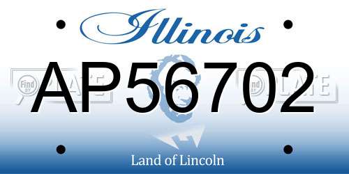 AP56702 Illinois License Plate