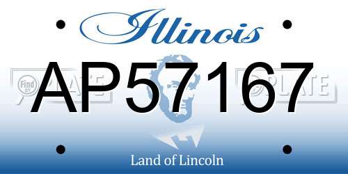 AP57167 Illinois License Plate