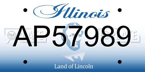 AP57989 Illinois License Plate