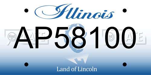 AP58100 Illinois License Plate