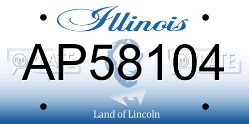 AP58104 Illinois License Plate