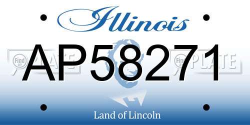 AP58271 Illinois License Plate