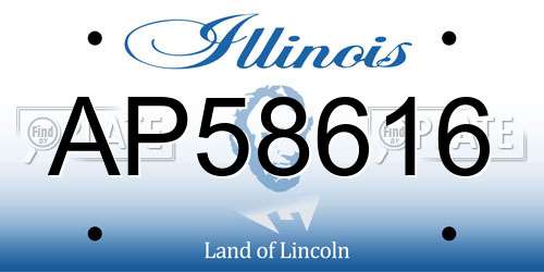 AP58616 Illinois License Plate