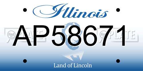 AP58671 Illinois License Plate