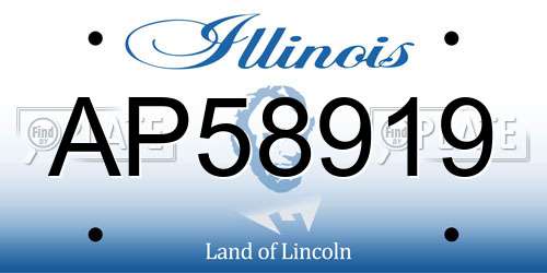 AP58919 Illinois License Plate
