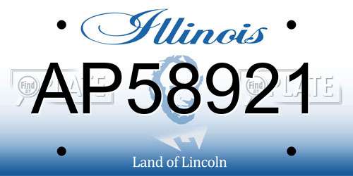 AP58921 Illinois License Plate