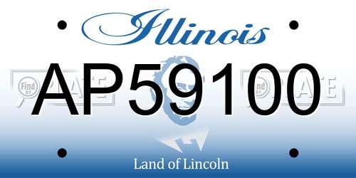 AP59100 Illinois License Plate