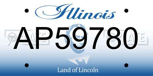 AP59780 Illinois License Plate
