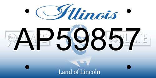 AP59857 Illinois License Plate