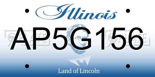AP5G156 Illinois License Plate