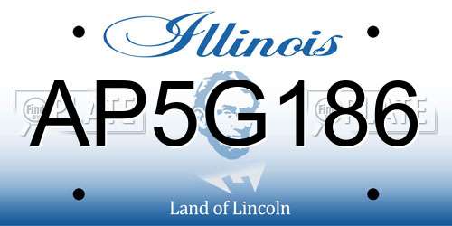 AP5G186 Illinois License Plate