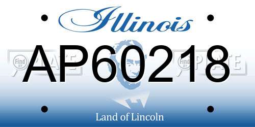 AP60218 Illinois License Plate
