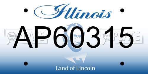 AP60315 Illinois License Plate