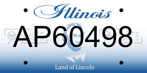 AP60498 Illinois License Plate