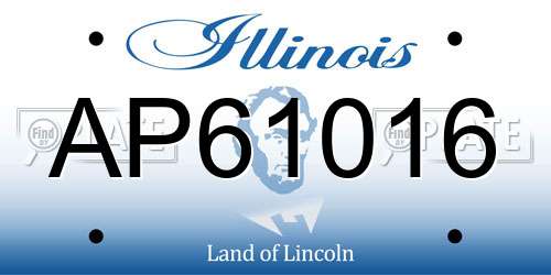 AP61016 Illinois License Plate