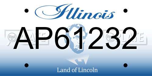 AP61232 Illinois License Plate