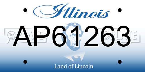 AP61263 Illinois License Plate
