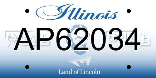AP62034 Illinois License Plate