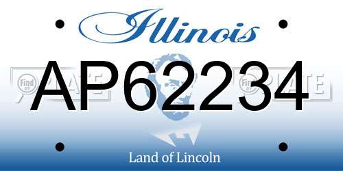 AP62234 Illinois License Plate
