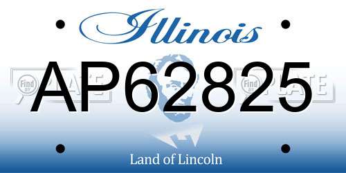 AP62825 Illinois License Plate