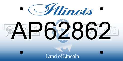 AP62862 Illinois License Plate